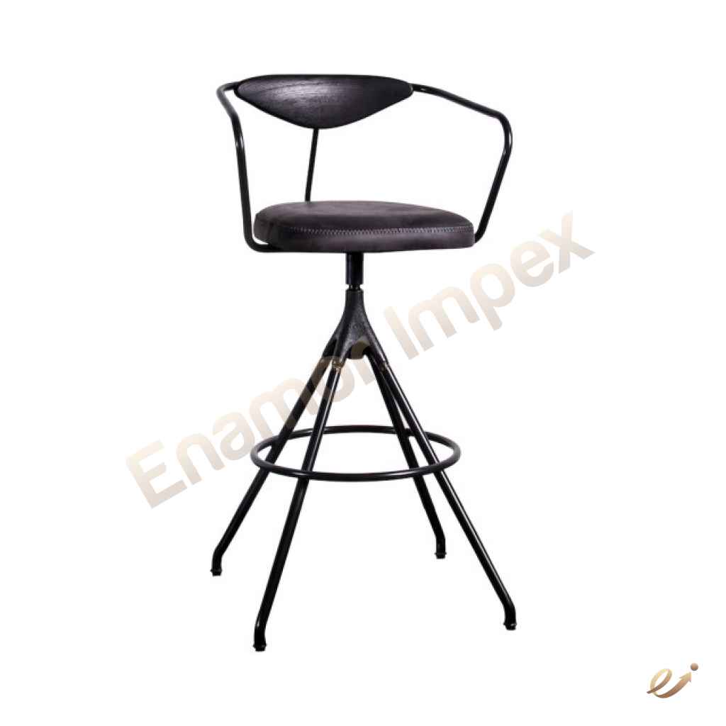 Leather Cast Iron Base Chair