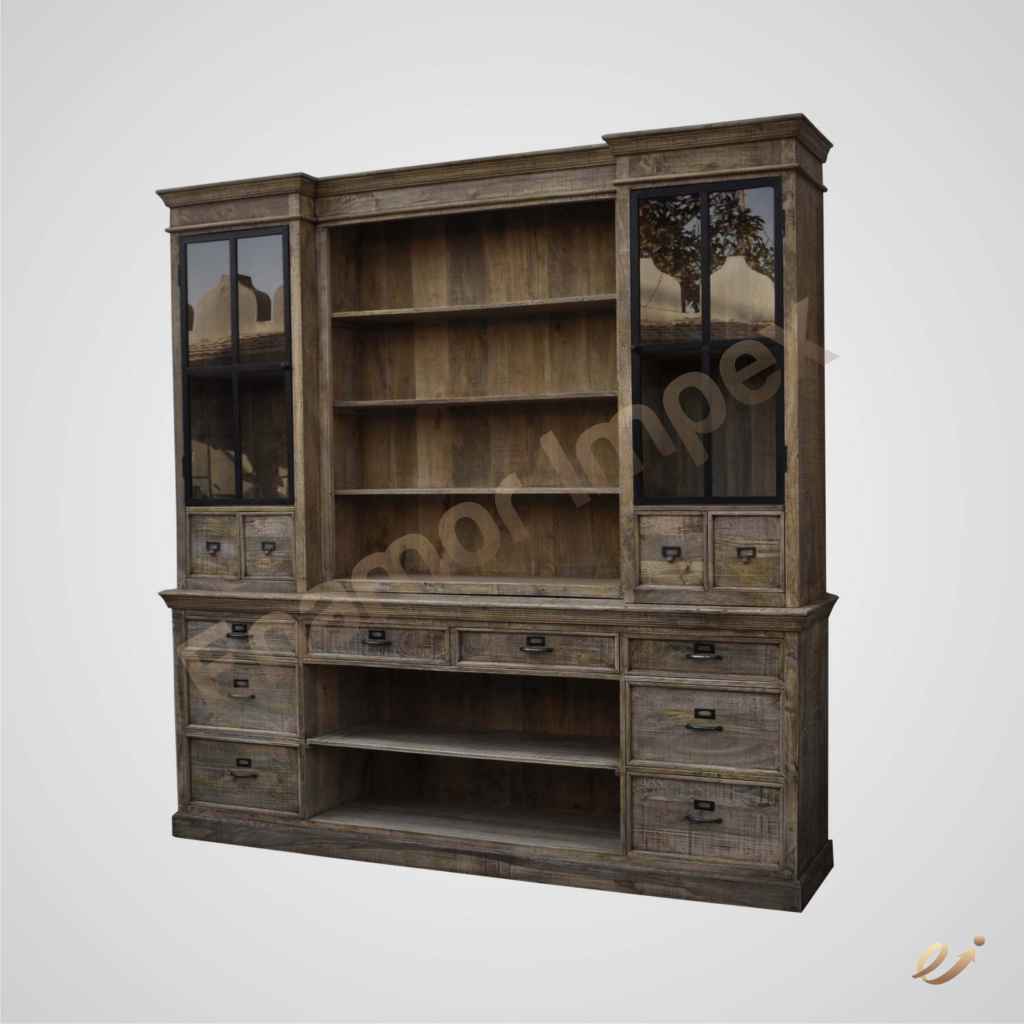 Dark Brown Wooden Bookshelf