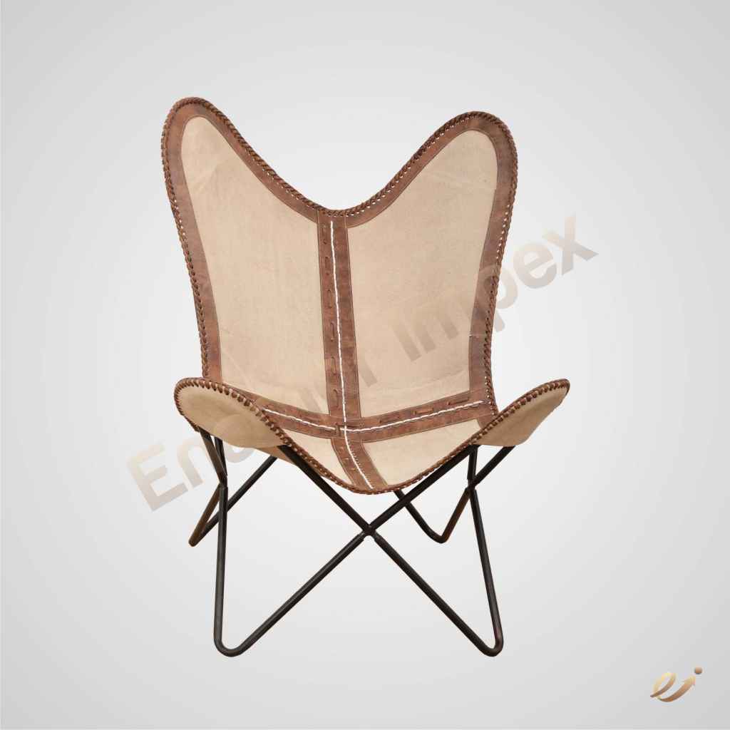 Leather Iron Butterfly Chair