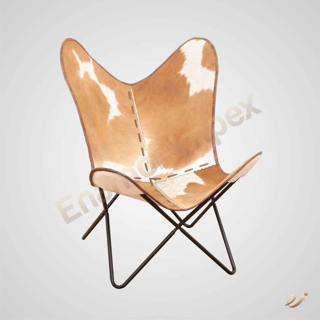 Leather Iron Butterfly Chair